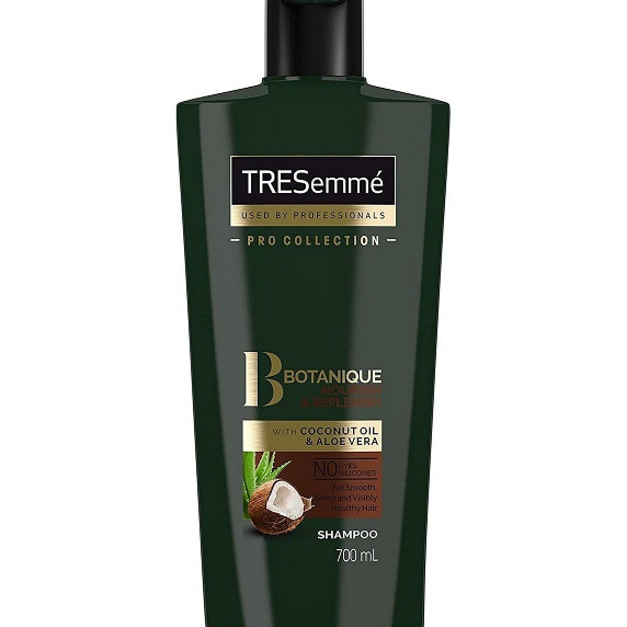 شامپو آبرسان و بازسازی کننده ترزمه Tresemme - مرطوب کنندهمناسب انواع موفاقد رنگ، پارابن و سیلیکونحاوی روغن نارگیل و آلوئه‌وراتغذیه کننده و بازسازی کنندهافزایش سلامت عمومی موهادرخشان کننده و نرم کننده موهاپاکسازی و از بین برنده چربی اضافی مو