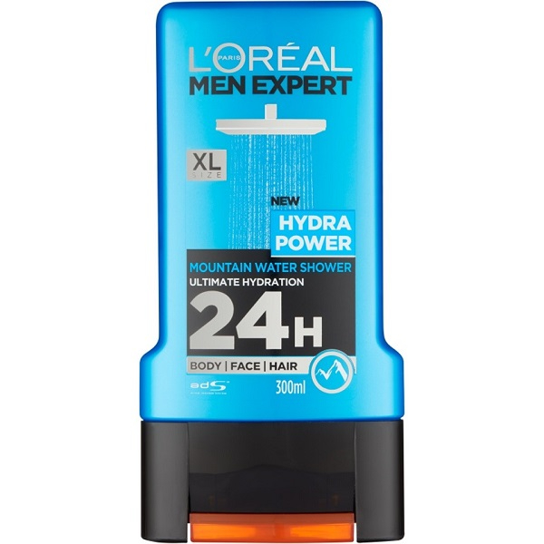 ژل دوش آقایان لورآل سری LOreal Men Expert مدل Hydra Power - پاک کنندهرایحه چوبیآبرسان پوستحس پرطراوتجلوگیری از خشکی پوستمناسب برای بدن، صورت و مو